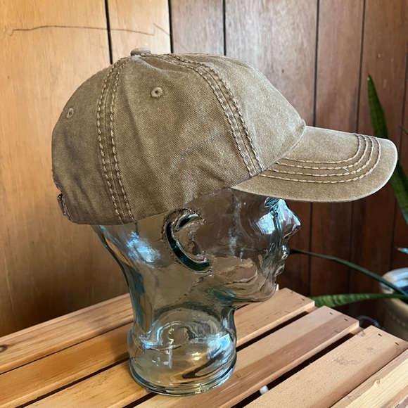 Matte Tan Khaki Fleur de Lis Cap - Picture 7 of 13